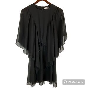 See By Chloe Georgette Dress Black Chiffon Pullover Mini 4 Small Flouncy Lined